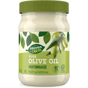 천국과 지구 순수 올리브 오일 마요네즈, 15온스 | 케토 친화적, 순 탄수화물 0g, 설탕 0g | 카놀라 오일 없음, 대두 오일 없음 | EDTA 없음 | 인공물 없음