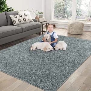 GAOMON 2.4m x 3m(8피트 x 10피트) 샤그 부분 러그 실내 모던 플러시 부분 러그 흘림 방지 미끄럼 방지 대