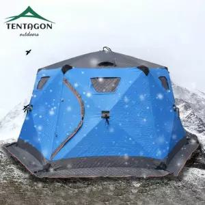 에어텐트 육각 맘모스 겨울 낚시 텐트 야외 창문 자동 고속 열기 58 사람 방풍 방수 One-touch