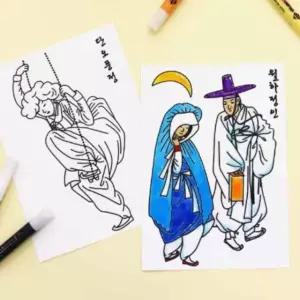 글라스데코 스티커물감 유아색칠공부