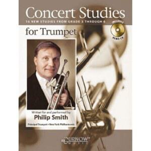 트럼펫을 위한 콘서트 연구: 3-6학년 | 중급에서 악보 표기법 및 Bb 필립 또는 레슨 코넷 솔로 표준 고급 스미스 트럼펫 에뛰드 연주를