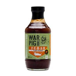 워피그 바비큐 푸바 화염방사기 바비큐 소스 - 갈비, 날개, 돼지고기를 위한 매콤한 하바네로 텍사스 스타일 바비큐 소스 - 달콤하고 스모키한 핫 바비큐 소스 - 대회 핏마스터 글레이즈 - 16온스