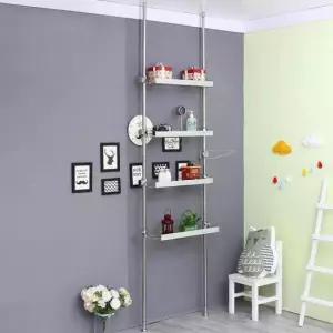 수납장 알루미늄 욕실선반 4단 600 수납선반 기둥선반