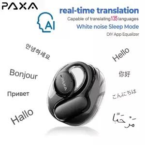 PAXA OpenAir5 AI TWS Bluetooth 5.4 ENC 통화 소음 감소 이어폰 번역 이어 버드 실시간 긴 내구성 헤드폰