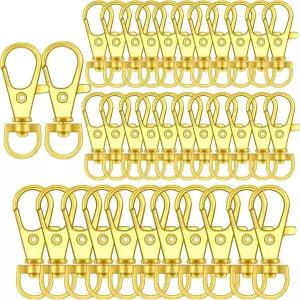 50PCS 키 체인 클립 후크 스위블 클래스프 랜야드 스냅 링 크래프팅 골드용