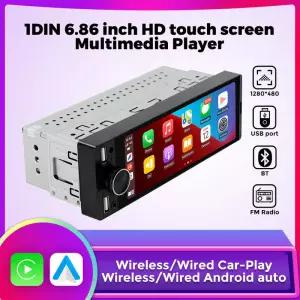 1DIN 범용 MP5 6.86인치 자동차 라디오 지원 무선 카플레이 안드로이드오토 AUX USB SWC BT 터치 스크린
