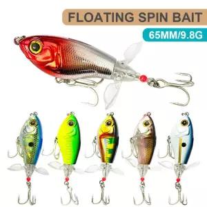 6.5cm 9.8g 낚시 미끼 플로팅 스핀 워블러 탑워터 테일 스피너 인공 하드 어퍼 Plopper Bass Decoy LXJ104