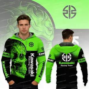 (가와사키) 남성용 후드티 가와사키 후드 스포츠 및 레저웨어 3D 프린트 여성용 어드벤처 패션 오토바이 탑