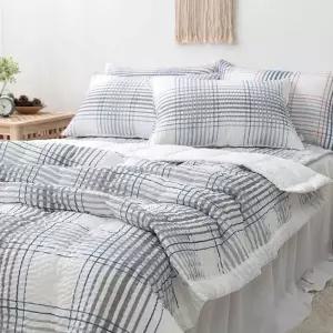 [셀링코리아]S 리빙밸류 체크 리플 아사면 침대패드 SS사이즈 1장 침구 흡습성 시원한 여름 위생적