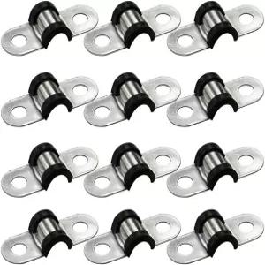 아키히사 12개 6mm 고무 파이프 스트랩 304 스테인리스 스틸 쿠션 케이블 클램프 튜브 또는 와이어 코드