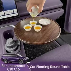 차량용테이블 Leapmotor C10 C16 차량용 플로팅 라운드 테이블 트레이 회전식 사무실 식사 데스크