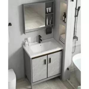 일체형 세면대 거울 욕실 수납장 하부장 바닥식 60 거울장 포함