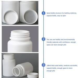 100pcs 15ml-100ml 의료 플라스틱 HDPE 알약 병 빈 휴대용 정제 캡슐 용기 식품 등급 리필