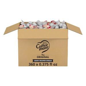 네슬레 커피 메이트 커피 크리머, 오리지널, 리퀴드 크리머 싱글, 무유, 냉장, 0.375온스 통(360팩)