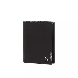 [롯데백화점]헤지스ACC [CHESTER] 블랙 체크장식 소가죽 중지갑 HJWA6E295BK