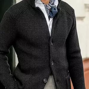 레트로 남성용 니트 재킷 긴 소매 코트 겨울 의류