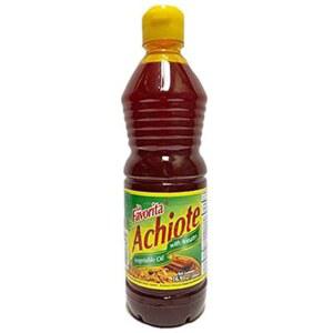 라 페이버리타 안나토 식물성 오일, 아치오테 조미료 오일, 16.9 FL OZ(500ML), 대두 및 팜 올레인 오일, 에콰도르 제품