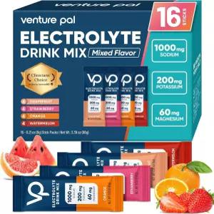 벤처 팔 고나트륨 무설탕 전해질 분말 패킷 - 비타민 나트륨 및 칼륨이 함유된 수분 제로 칼로리 케토