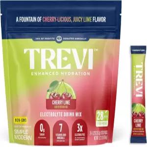 트레비TM 무설탕 전해질 - 음료 믹스 수분 파우더 패킷 28 카운트 체리 라임