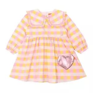 [갤러리아] 티파니주니어 봄/가을  핑크 체크 카라 OP  T31KKO040