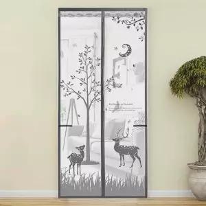 문 모기장 210cm 그레이 자석형방충망 모기장도어