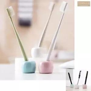 4개입 도자기 세라믹 칫솔 꽂이 가족 치솔 거치대 걸이 미니 면도기꽂이