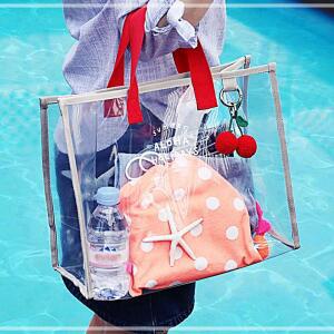 [2개구성] 주트리 가방 l 알로하 투명 물놀이 비치백그레이+레드 장 FAWB75C58