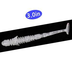 [2개구성] 현광 10p 3.0in 클리어 지그헤드 바다 웜 미끼 루어 낚시 삼치 갈치 EW65DBBD