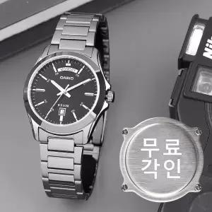 무료각인 카시오 MTP-1370D-1A1 클래식 라운드 데이데이트 정장 남자 메탈 시계 d