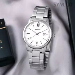 카시오 MTP-V002D-7B3 클래식 라운드 아날로그 정장 남자 메탈 시계 d