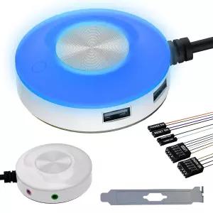 투마스터 데스크톱 PC 컴퓨터 케이스 전원 스위치 버튼 켜기 키(2USB+오디오+재시작 키) 호스트