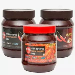 유쎌몰 만능양념장 블랙라벨 1.5kg 2개와 오리지널 1.5kg 1개 쫄면양념장