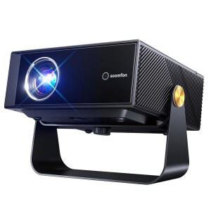 WiFi 및 블루투스 1080P 기본 HDR10을 지원하는 SOOMFON SK3 스마트 프로젝터 - 스탠드 자동 초점 키스톤, Zoom for Home/Bedroom이 Netfli