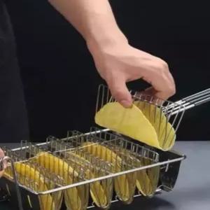 타코 튀김 바구니 업소용 V자형 튀김망 나초 브리또