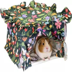 기니피그 아지트 텐트 터널 베드 하우스 동굴 탈부착 가능한 토끼 숨김 오두막 친칠라 페럿 고슴도치