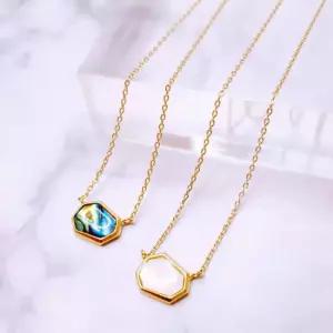 천연 자개 원석 팬던트 체인 목걸이