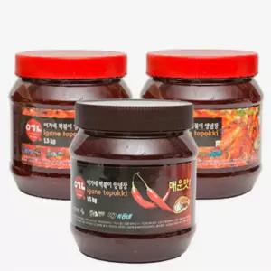 유쎌몰 만능양념장 오리지널 1.5kg 2개와 블랙라벨 1.5kg 1개 이가네떡볶이양념장