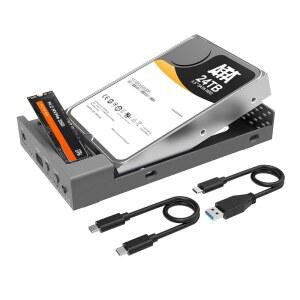 M.2 NVMe SSD 및 2.5/3.5인치 SATA SSD/HDD, 양방향 클론 SATA, USB 3.2 Gen2(10Gbps) 타입-C 하드 디스크 어댑터 도킹 스테이션용 MAIWO 외장 드라이브 인클로저