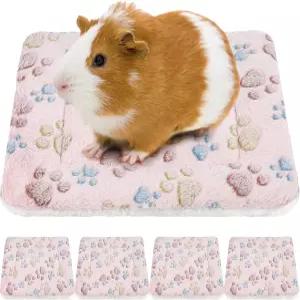 투안세 4팩 초소프트 개 고양이 침대 매트 귀여운 프린트 리버서블 플리스 상자 사육장 패드 코지 워셔블