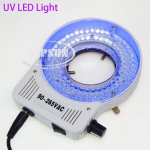산업용 스테레오 현미경 소형 LED 링 라이트 램프, 조광기 내장, 90-240V AC, 5W UV, 365nm, 80