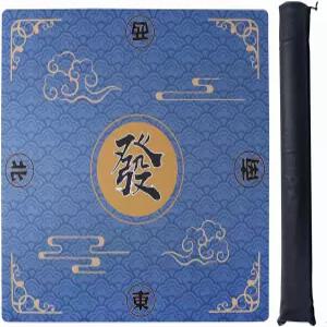 ZGME 마작 매트 도미노 포커 테이블 고무 카드 타일 방지 315 3개파란색 및 커버 있는 휴대용 인치 게임