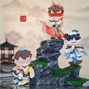 로디이 강과 산 시리즈 블라인드 박스 중국 고대 스타일 피규어 만화 비닐 장난감 기사 장식 미스터리