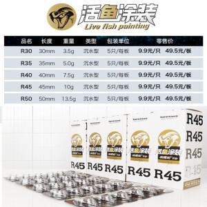 5pcs Lurefans 방울뱀 R30/R40/R45 라이브 물고기 그림 싱킹 금속 VIB 낚시 미끼 3.5/7.5/10g 인공 Wobbler