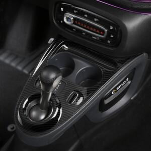 중앙 제어 패널 장식 스티커 스마트 453 Fortwo 스테인레스 스틸 프레임 트림 자동차 스타일링 액세서리