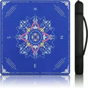 규칙이 있는 테이블용 DEVPNR 마작 매트 여행 논슬립 326326 포커 가방블루 및 천 게임용 테이블 커버 감소