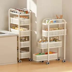 틈새 수납장 세탁기 다층 이동식 캐스터 트롤리 세제 랙 바퀴 좁은공간