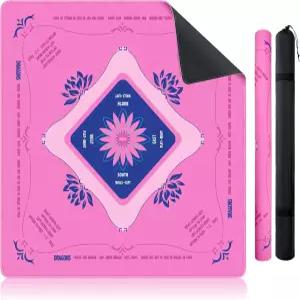 테이블용 쿤트 마작 매트 인쇄된 규칙이 방지 테이블 커버 조용하고 접이식 미끄럼 포함 휴대용 아메리칸