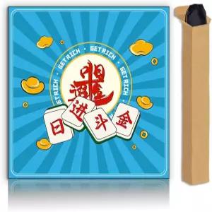 마작 매트 미끄럼 방지 소음 감소 블루 리치 게임에 도미노 상자 315인치 천 가방 적합합니다 테이블 기타