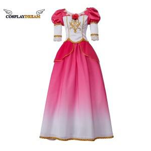 공주 Genevieve 코스프레 의상 12 춤 드레스 할로윈 요정 핑크 그라데이션 댄스