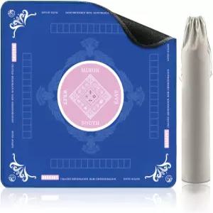 테이블용 3MM 마작 매트 326 및 미끄럼 326인치 보드 타일 게임 포커 방지 포함 카드 백 방수 드로스트링